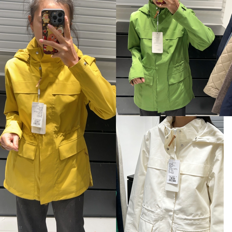 26 Spring New Model Small Leaf Outdoor Windproof and Waterproof Detachable Hooded Waist-Tightening Jacket Windbreaker for Women
