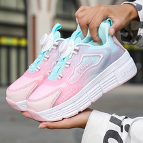 Childrens Heelys shoes for boys and girls two-wheeled flying shoes with wheeled shoes female students roller skates new style