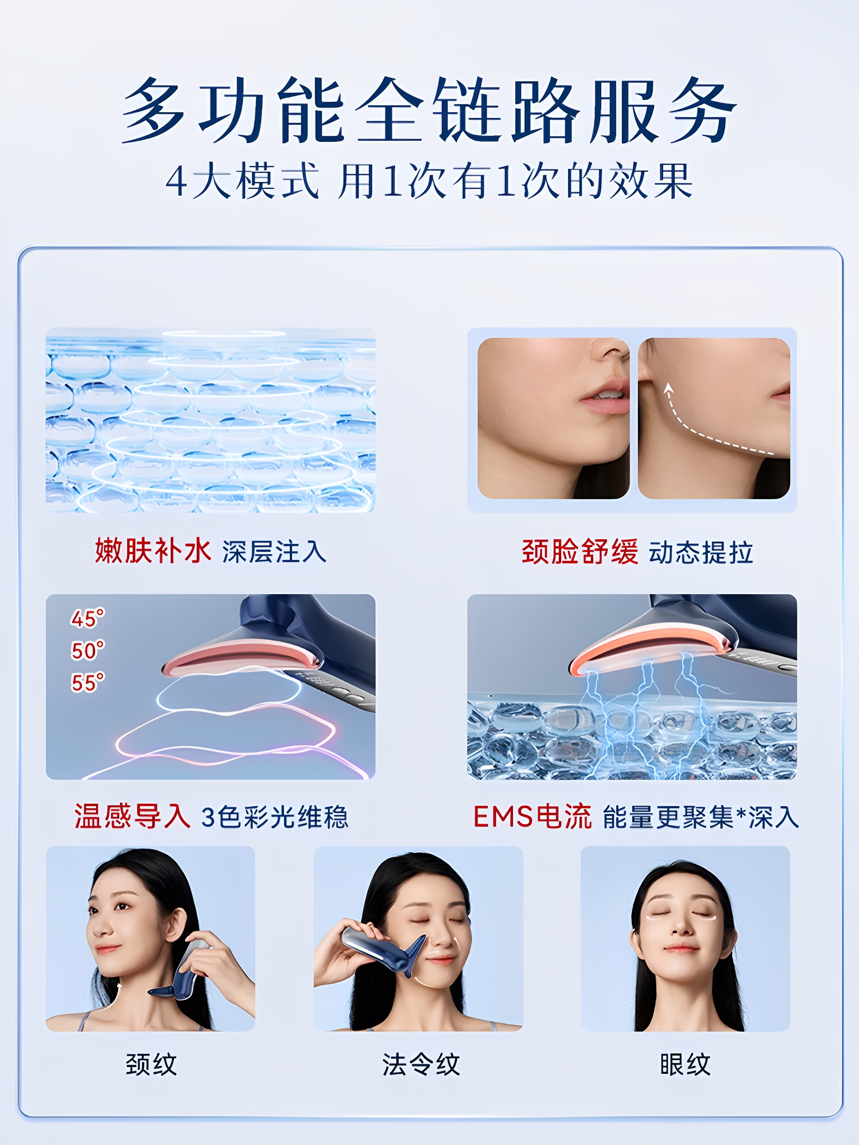 Konka Beauty Device for Lifting, Home Facial Massager to Reduce Nasolabial Folds, Neck Lines, and Eye Wrinkles, Facial Tightening Introduction Device