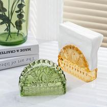 Hotel table paper towel holder Western restaurant paper towel clip glass napkin holder desktop square paper towel holder storage rack