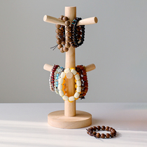 Pure solid wood bracelet bracelet crystal toy bracelet display stand key hair ring jewelry storage box wood style