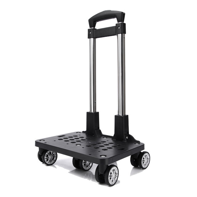 Trolley school bag trolley bracket universal wheel aluminium alloy folding portable trolley with brake 6-wheel aircraft wheel trolley