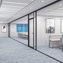 Office tempered glass high partition aluminum alloy high partition wall Guangzhou double-layer louver glass partition soundproof wall