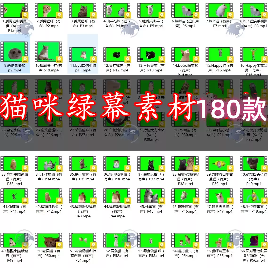 猫meme素材剪映抖音猫咪绿幕免抠像视频素材搞笑