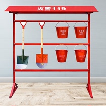 Fire equipment placement rack fire tool single row hook spade ax barrel display rack fire rack fire equipment hanger