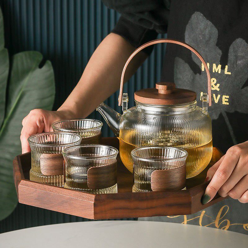 Japanese-style high temperature kettle glass cooked teapot teapot set afternoon tea cup set soft tea cup cup light luxury