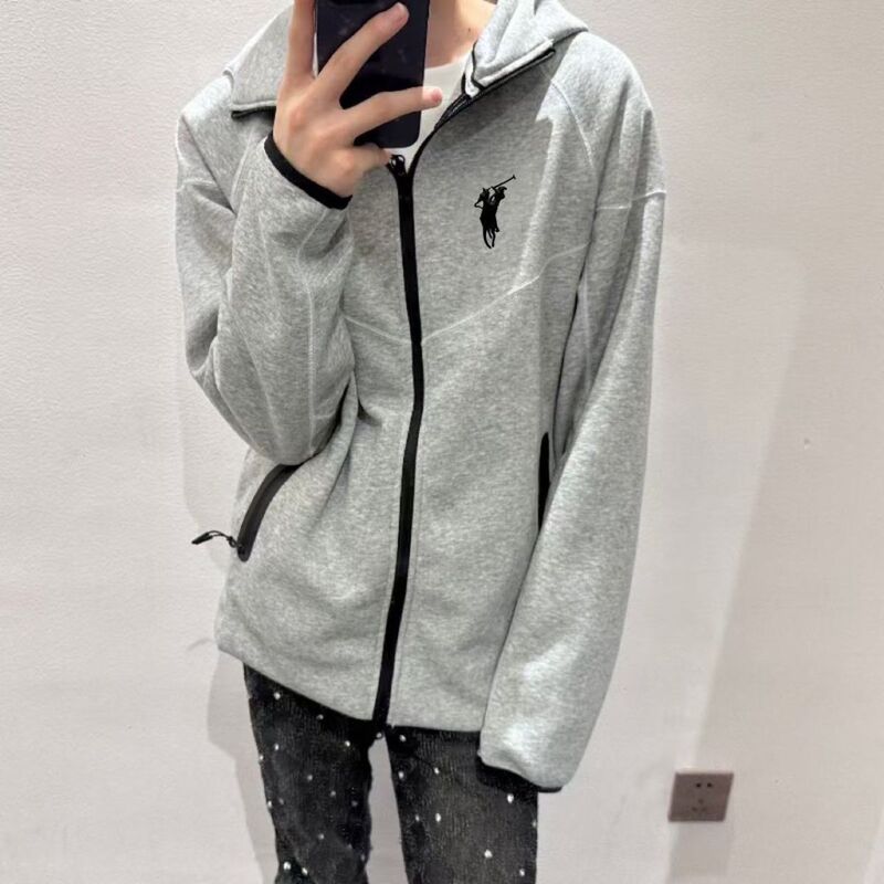 Windrunner Jacket for Men and Women, Autumn Heavyweight Hoodie with Hood, Unique Design, Casual Embroidered Sports Jacket