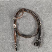 Imported Western carved cow single-ear leather water-rein American two-piece set water-rein equestrian Canary harness 1103