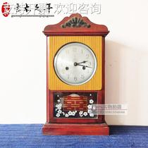 Old Arctic Constellation Clock Old Clock Second-hand Folk Custom Old Object Old Table Clock Wooden Antique Mechanical Collectible Glass Clock