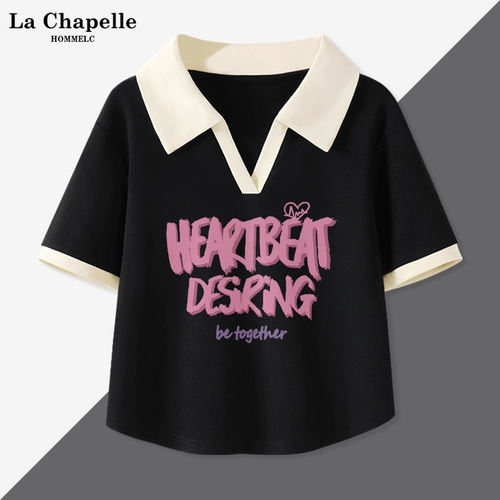 Футболка polo, летняя футболка с коротким рукавом, подходит для подростков, V-образный вырез