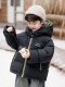 Camel Official Website Boys' Winter Zipper Printed down Jacket Winter Korean Style Children's White Duck down Thickened Cotton Coat for Small and Medium-Sized Children