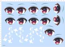 81574 full page glue English name signature nameplate hand figure cos with original eye pattern water sticker model pattern