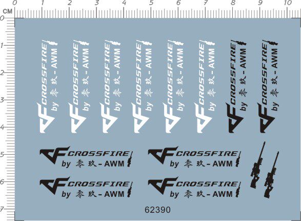62390-A3015 CF crossfire awm ak47 TEAM ZERO Mouse Keyboard Water Sticker-Taobao