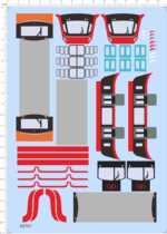 68761 full page glue Q version subway water sticker second bus train high speed train paper model model water sticker customized