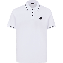 Moncler Mens Logo Patch Cotton Short-Sleeve Polo Shirt
