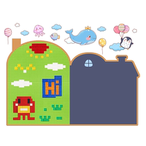 M&G magnetic blackboard wall stickers building block wall two-in-one home childrens room graffiti wall drawing board compatible with Lego building blocks large particle educational assembly toys kindergarten decorative wall magnetic stickers