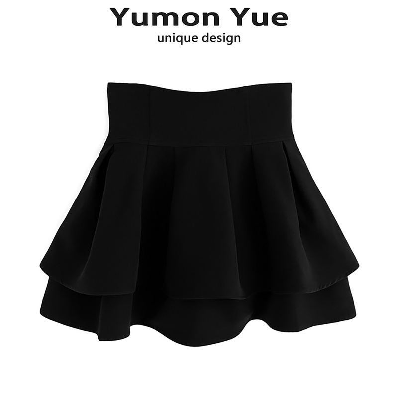 Yumonyue Macaron Skirt Japanese Sweet Girl Style Slimming Leg-Lengthening Waist-Cinching A-Line Puffy Short Skirt