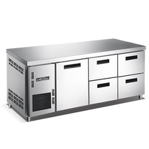 Drawer-type refrigerated workbench hotel kitchen air-cooled frost-free fresh-keeping refrigerator stainless steel horizontal operating table freezer