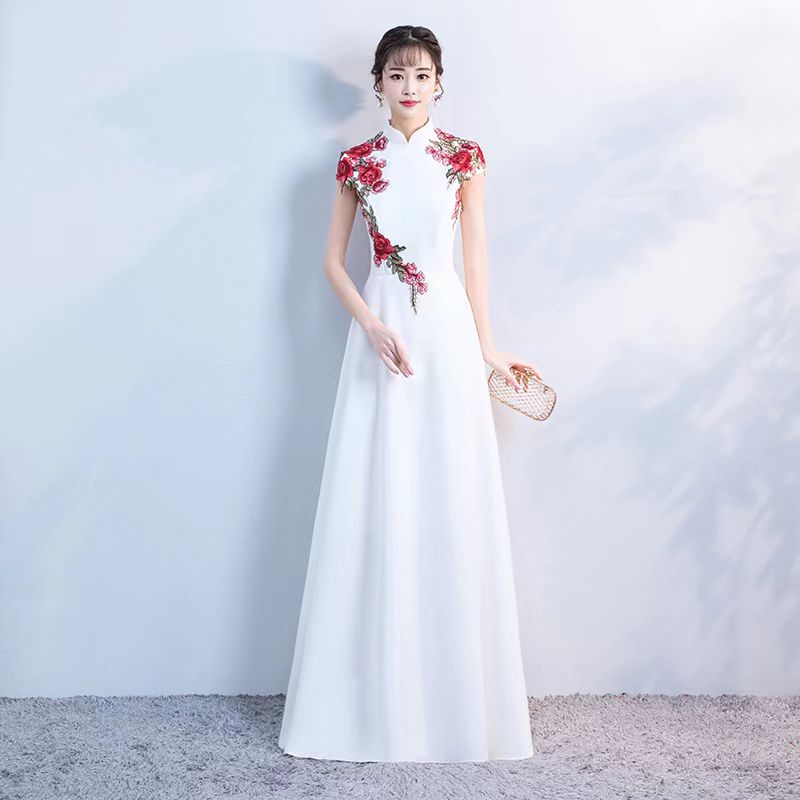 コーラスパフォーマンス衣装レディースロングスカート年次総会朗読レッドソングコンテスト司会パフォーマンス衣装コーラスドレス