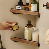 Bathroom toilet rack without punching toilet washbasin wall-mounted tripod solid wood black walnut