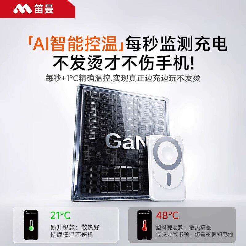 [3C Certified Power Bank] Can Be Taken on Airplanes, Comes with Its Own Cable for Fast Charging, Magsafe Magnetic Suction, Ultra-Thin, Suitable for Apple Watch, Earphones, Wireless, Compact, Portable Power Bank 16Promax