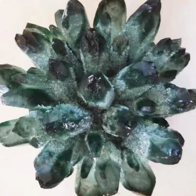 Белый кристаллический кластер, зеленый призрак, зеленый кристаллический кластер, украшения из необработанного камня, размагниченный камень, странный камень, украшения для дома, украшение