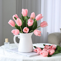 High-end tulip artificial flowers bedroom fake flower decorations dining table living room floral decorations home decoration wedding arrangements
