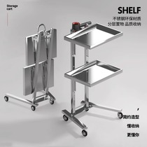 Barber shop trolley beauty salon special multi-functional hair salon push beauty trolley thickened stainless steel hair salon bar trolley