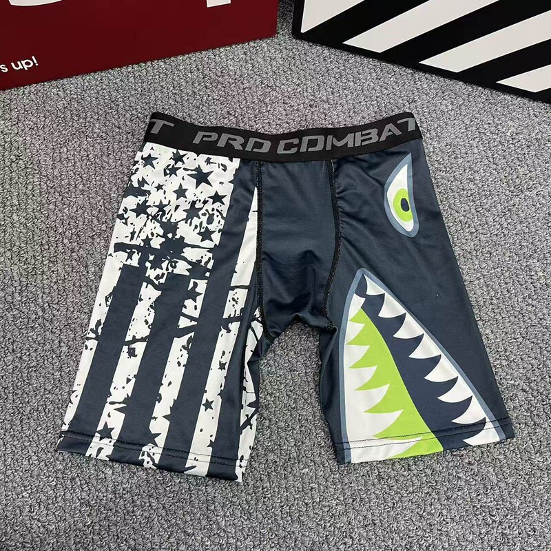 Shark Shorts Men's Quarter-Length Basketball Tights Sports Training Fitness Breathable High-Elastic Compression Leggings Running Shark Shorts Men's Quarter-Length Basketball Tights Sports Training Fitness Breathable High-Elastic Compression Leggings Running