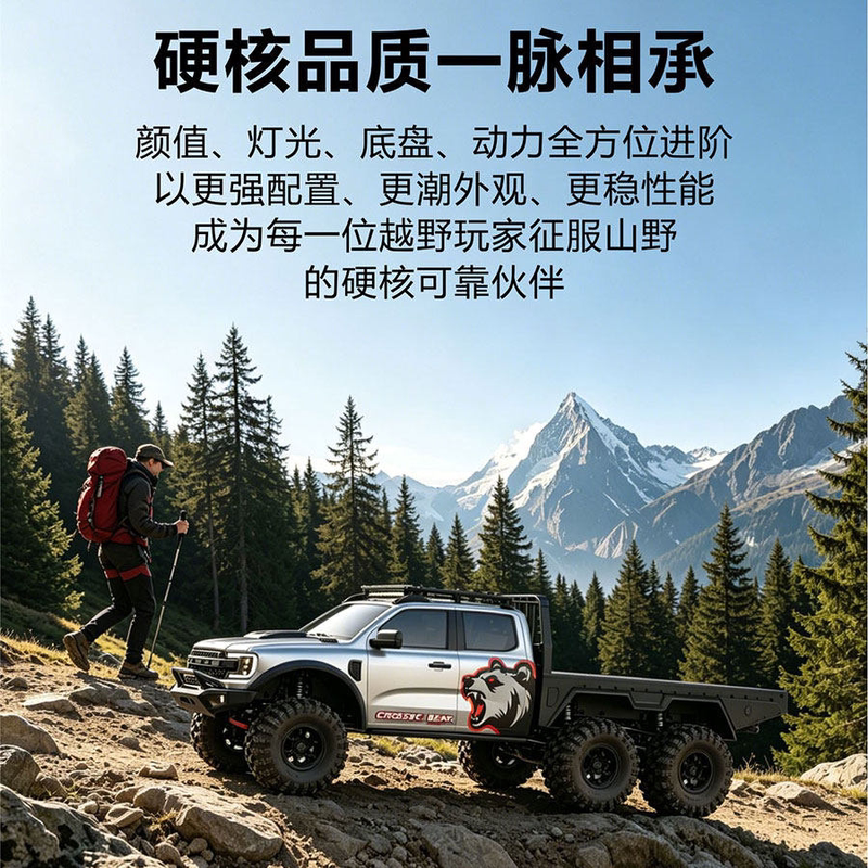 Crossrc Emo X7 Big Wolf Xl4 Big Bear 1/8 Remote Control Electric Climbing Car Off-Road Differential Lock Dual Speed Crossrc Emo X7 Big Wolf Xl4 Big Bear 1/8 Remote Control Electric Climbing Car Off-Road Differential Lock Dual Speed