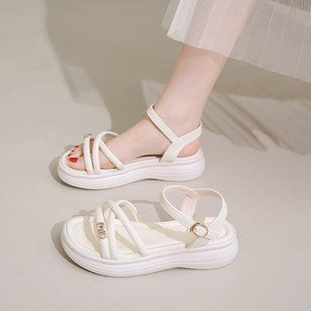 soft sole Fairy-Style Sandals with Skirts for Women 2025 Summer New Versatile Popular Internet Celebrity Thick-Soled Sandals