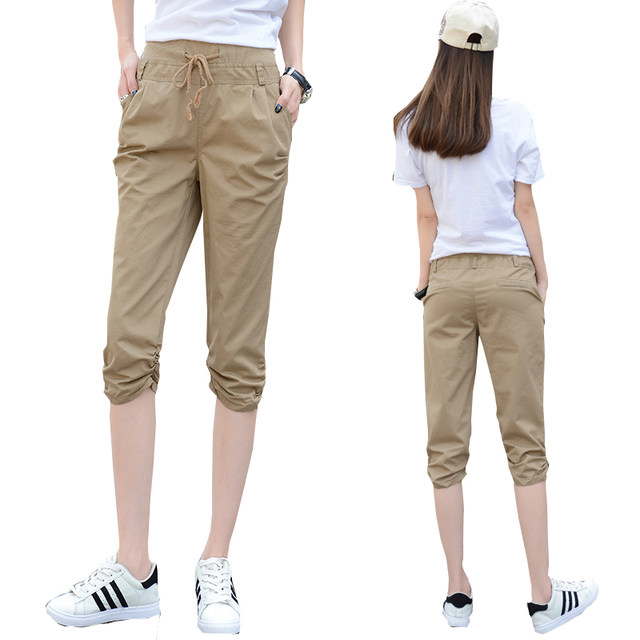 Cropped pants women's summer thin harem pants 2024 new loose casual pants versatile slimming mid-pants small-leg pants breeches