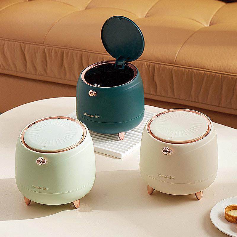 Desktop Trash Cans Press Living-room Light Extravagant Bucket VEHICULAR HOME DESK RESTAURANT CONTAINING SILO TRASH BASKET-Taobao
