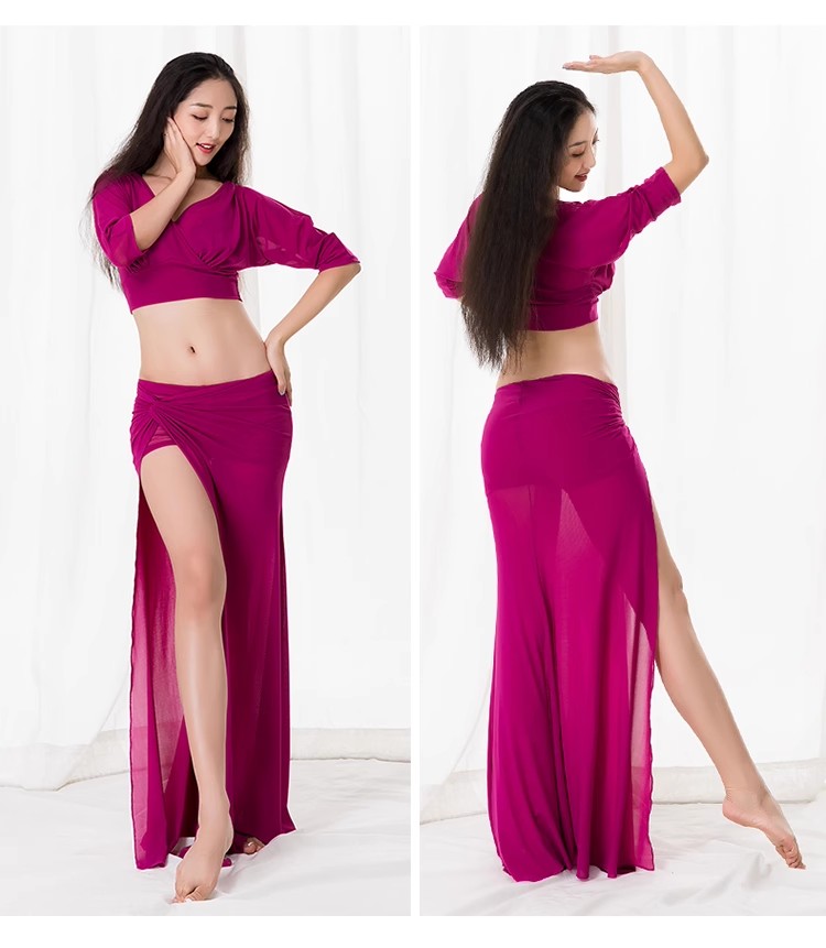 Belly dance practice suit 2023 new spring and summer practice utility-style suit starry sky goddess Performance Costume Regiment-Taobao