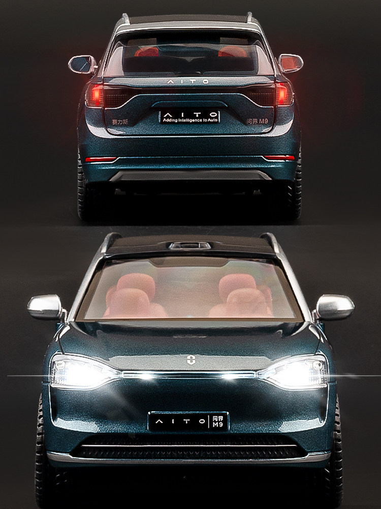 New Energy Car Model Wunjie M9 Suv Car Model Alloy Simulation Collectible Luxury Car Ornament Toy Car for Boys