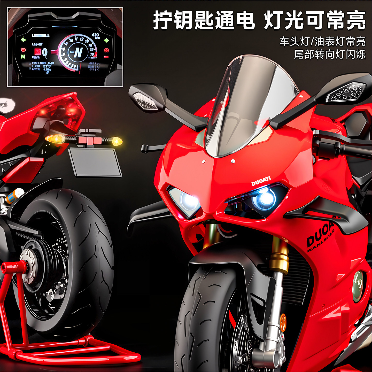 Ducati Motorcycle Model Alloy Simulation Collectible Motorcycle Model Figurine Collectible Ornament Boys' Birthday Gift