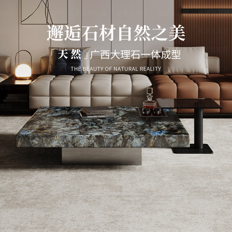意式轻奢大理石茶几边几组合：现代极简客厅的灵魂家具，设计师样板房必备！-其它桌类-淘宝百科网