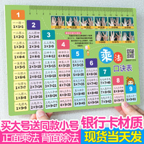 Multiplication table card primary school first and second grade mathematics 99 ninety-nine division enlightenment recitation artifact teaching aids complete set