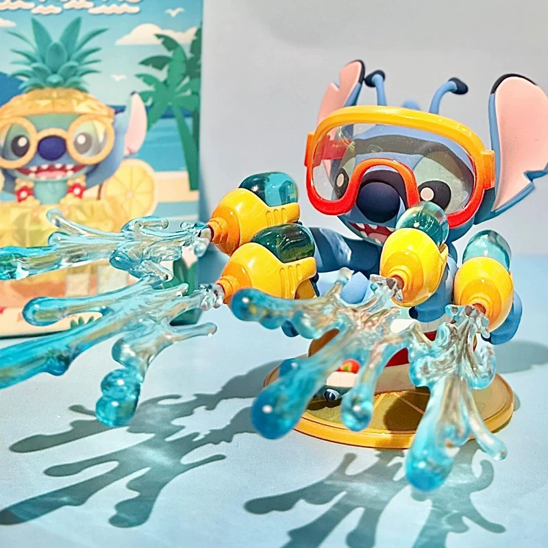 TOPTOY Disney Stitch Blind Box Summer Carnival Series Figure Stitch Cute Desktop Ornament
