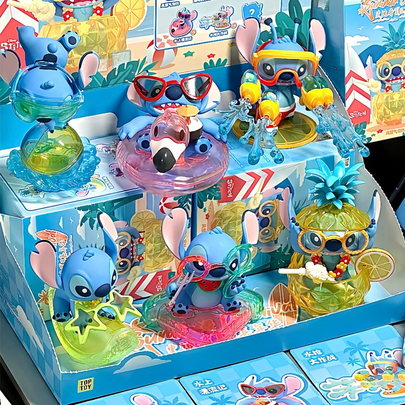 TOPTOY Disney Stitch Blind Box Summer Carnival Series Figure Stitch Cute Desktop Ornament