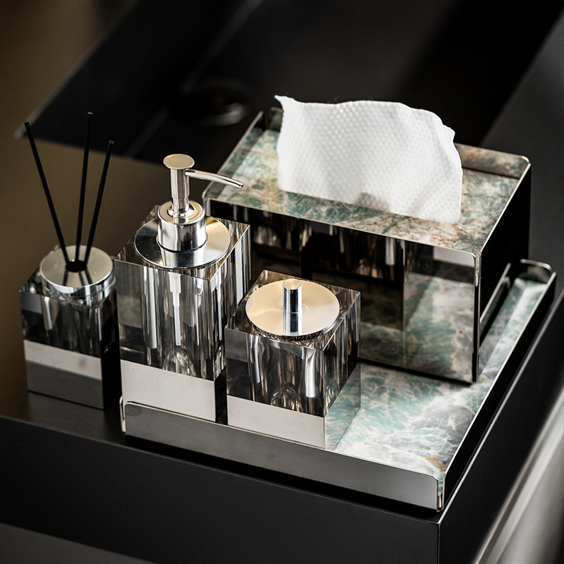 Amazon Green Toiletries Set Hotel Sales Office Model Room Italian Light Luxury Decor Hand Sanitizer Storage Amazon Green Toiletries Set Hotel Sales Office Model Room Italian Light Luxury Decor Hand Sanitizer Storage