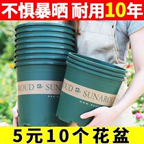 Flower pots and nutrient soil soil planting soil gallon pot season flower pot balcony living room flower pot extra large flower pot