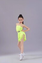 2024 summer new Latin dance girls three-color practice clothes high-end performance split tassel suspender set