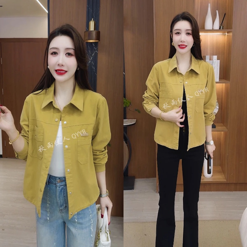 Huaxuanna Qiuyuiren Women's Fashion Short Jacket Spring and Autumn Korean Style Loose Slimming Versatile Jacket Top Trendy