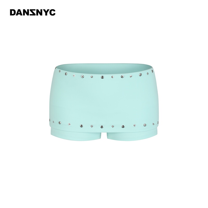 Danznyc Early Autumn Sports Skin-Friendly Elastic Mid-Low Waist Studded Rivet Flip-Waist Mini Skirt Pants Yoga Shorts Danznyc Early Autumn Sports Skin-Friendly Elastic Mid-Low Waist Studded Rivet Flip-Waist Mini Skirt Pants Yoga Shorts