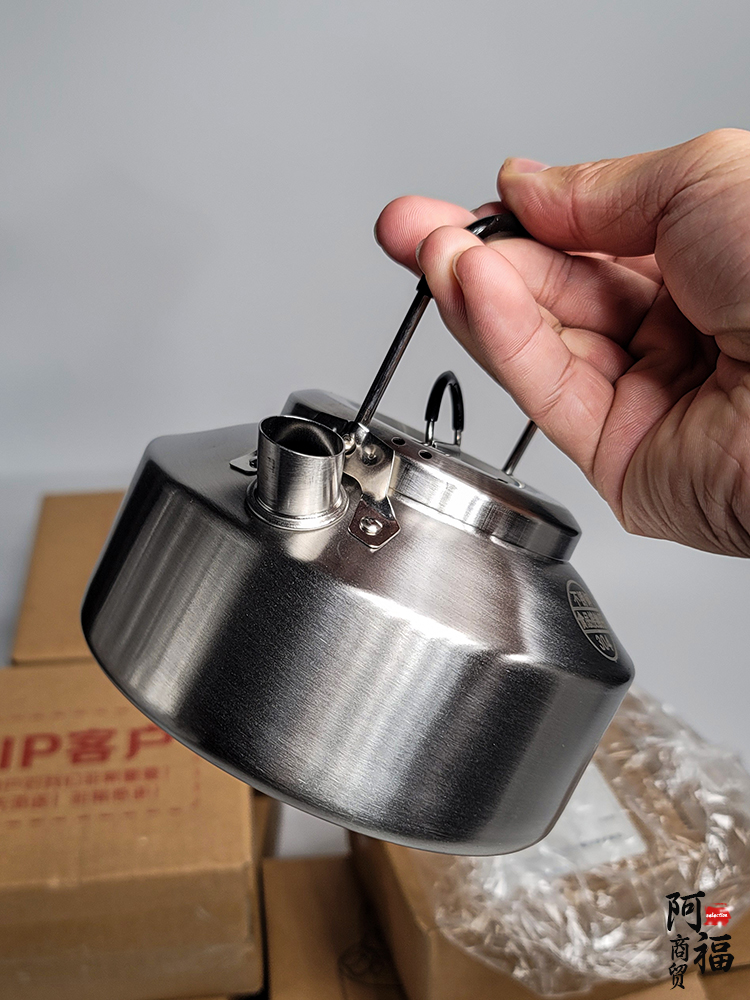 Camping good goods 304 stainless steel outdoor kettle tea special open fire teapot equipment supplies