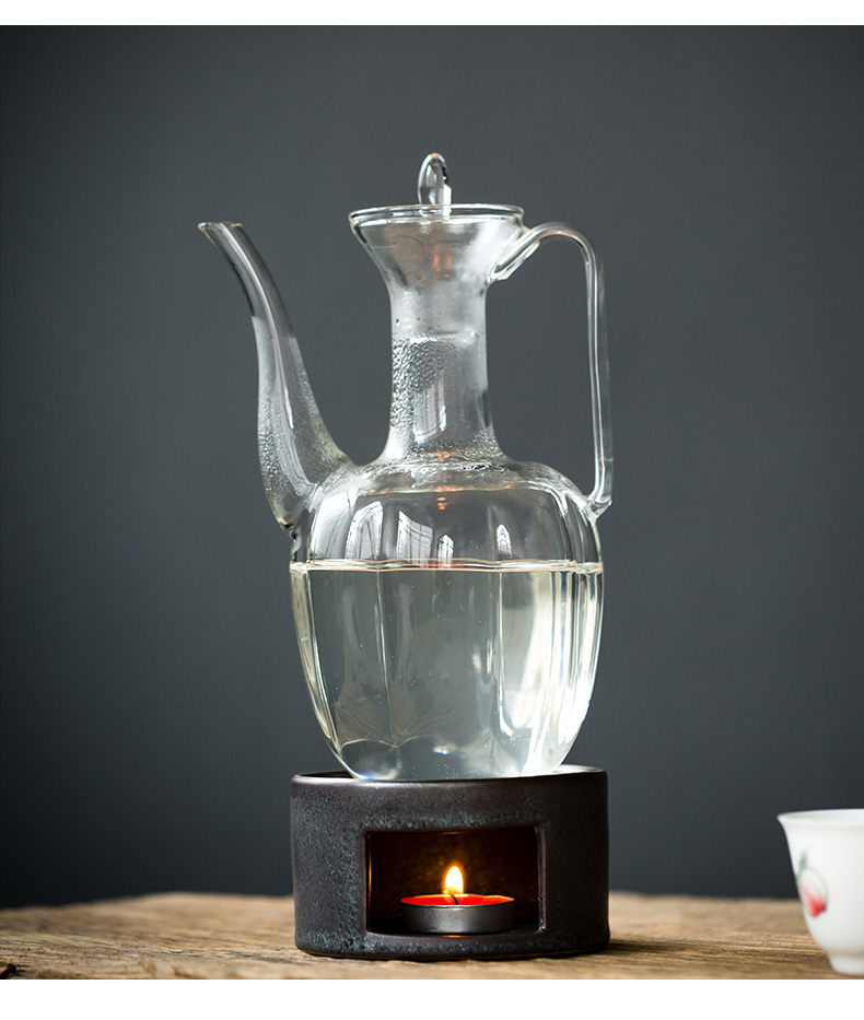 Retro based warm tea tea furnace temperature exchanger with the ceramics base wine heating temperature keep warm the teapot tea, tea accessories