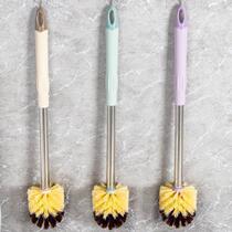 Extended double-sided toilet brush household long handle no dead angle cleaning brush toilet toilet with base cleaning brush