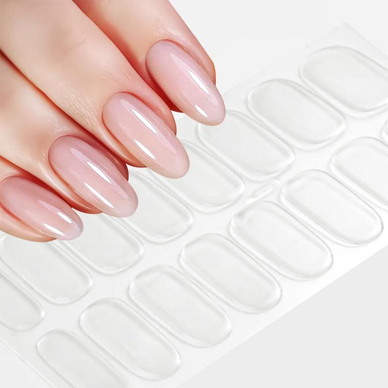 16-Piece Solid Color New Gel Stickers, Thick Transparent Semi-Cured Uv Nail Stickers, Second-Generation Baking Light Patches 16-Piece Solid Color New Gel Stickers, Thick Transparent Semi-Cured Uv Nail Stickers, Second-Generation Baking Light Patches