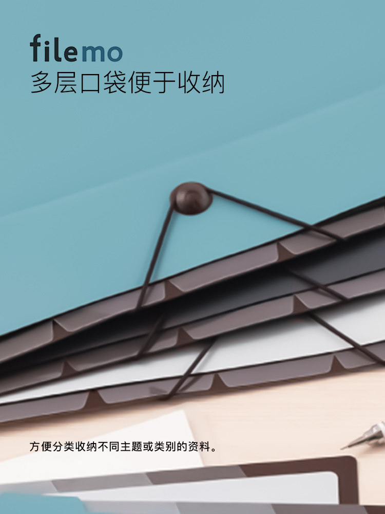 Digio2 Filemo A4 Document Organizer Accordion Storage Bag, Horizontal and Vertical Styles, Fashionable, Simple, Solid Color, Sturdy, Durable, Stain-Resistant, Multi-Pocket, Office, Student, Exam Paper, Document, Drawing Storage, Pp